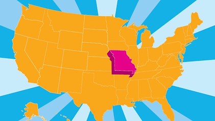 A map of USA but the state of MO is highlighted pink to stand out. Marble Wellness can offer online therapy to women anywhere in the state of MO. 