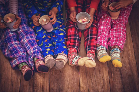 Kids lined up in colorful socks drinking hot cocoa. Marble Wellness knows that the holidays and post holiday can be stressful. Marble Wellness offers therapy in Ballwin, MO and sees clients in person or virtually. Marble Wellness is taking new clients. 