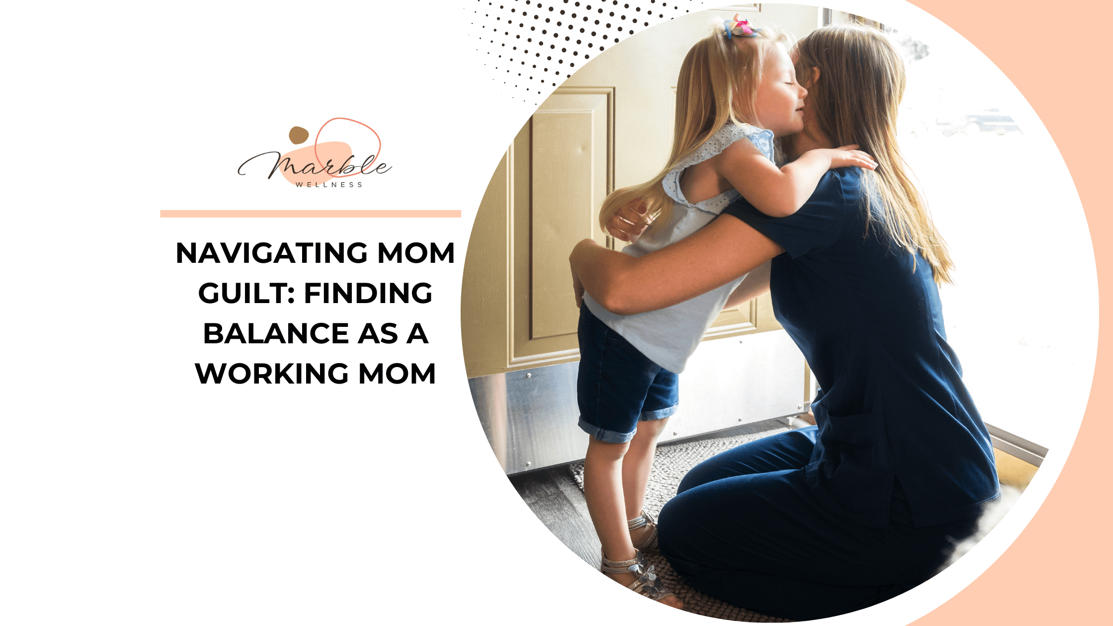 Photo of a mom hugging her child. This represents how it's essential for working moms — and all moms — to learn how to navigate mom guilt.