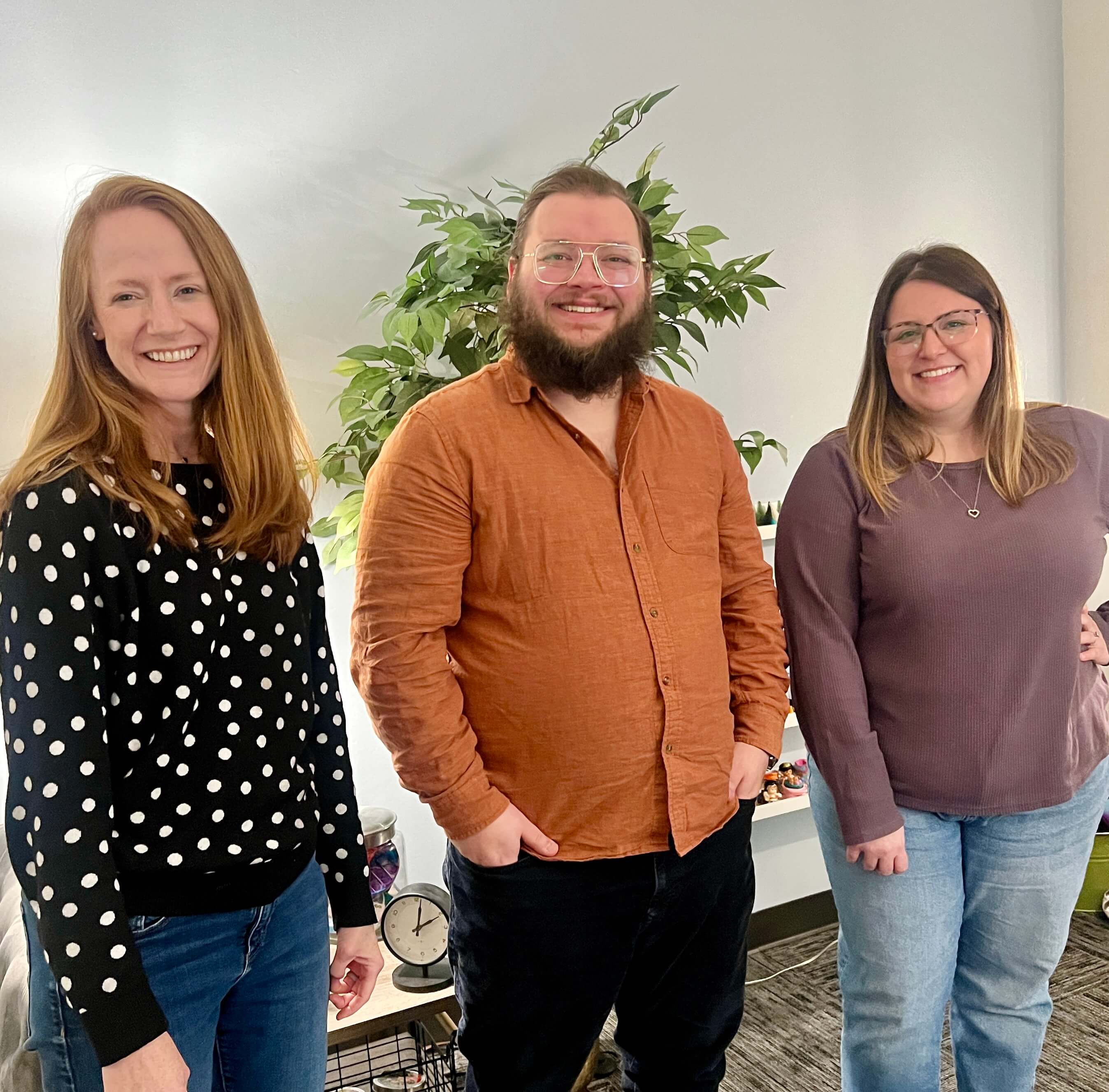 Whitney, Jake, and Shayla - Ballwin, MO therapists at Marble Wellness. Consider applying for a therapist job here!