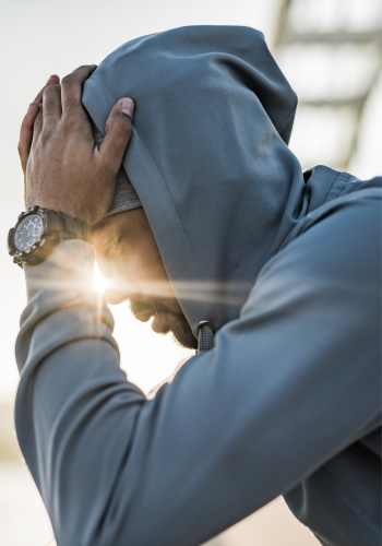Distraught Man | Therapy for Men in Ballwin, MO | Male Therapist near St. Louis, MO Man with head in hands. Therapy for Men in Ballwin, MO can help you feel more like yourself again. Talk with a male therapist in St. Louis, MO about what is bothering you today.