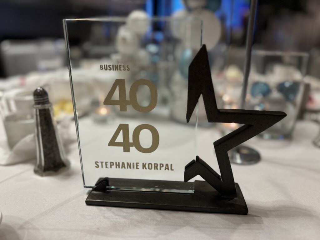 Award for Stephanie Korpal, St. Louis, MO 40 Under 40 Class of 2024